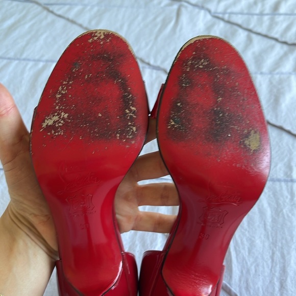 Red Open Toe Christian Louboutin - Picture 5 of 7